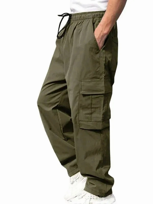 Zyia Cargo Pants Casual Utilitarian Men's Cargo Trousers - Mid-Rise Loose Fit