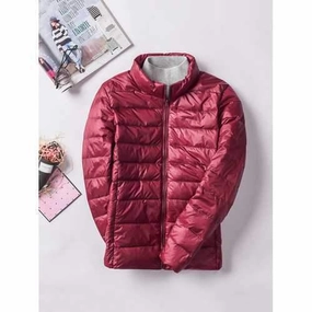 Casual Women Pure Color Long Sleeve Down Jackets Disney Jackets
