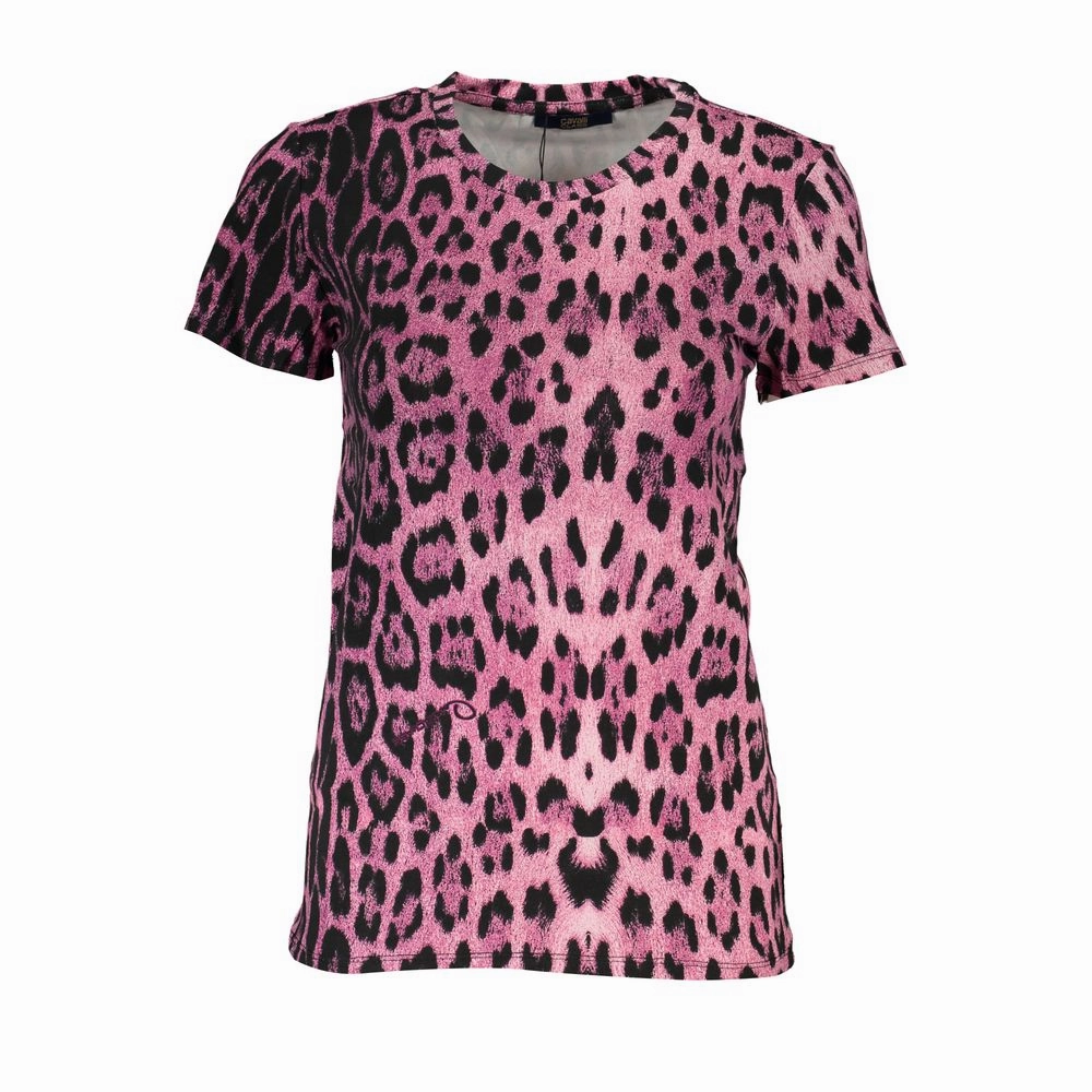 Cavalli Class Pink Cotton Women T-Shirt Couple T Shirts