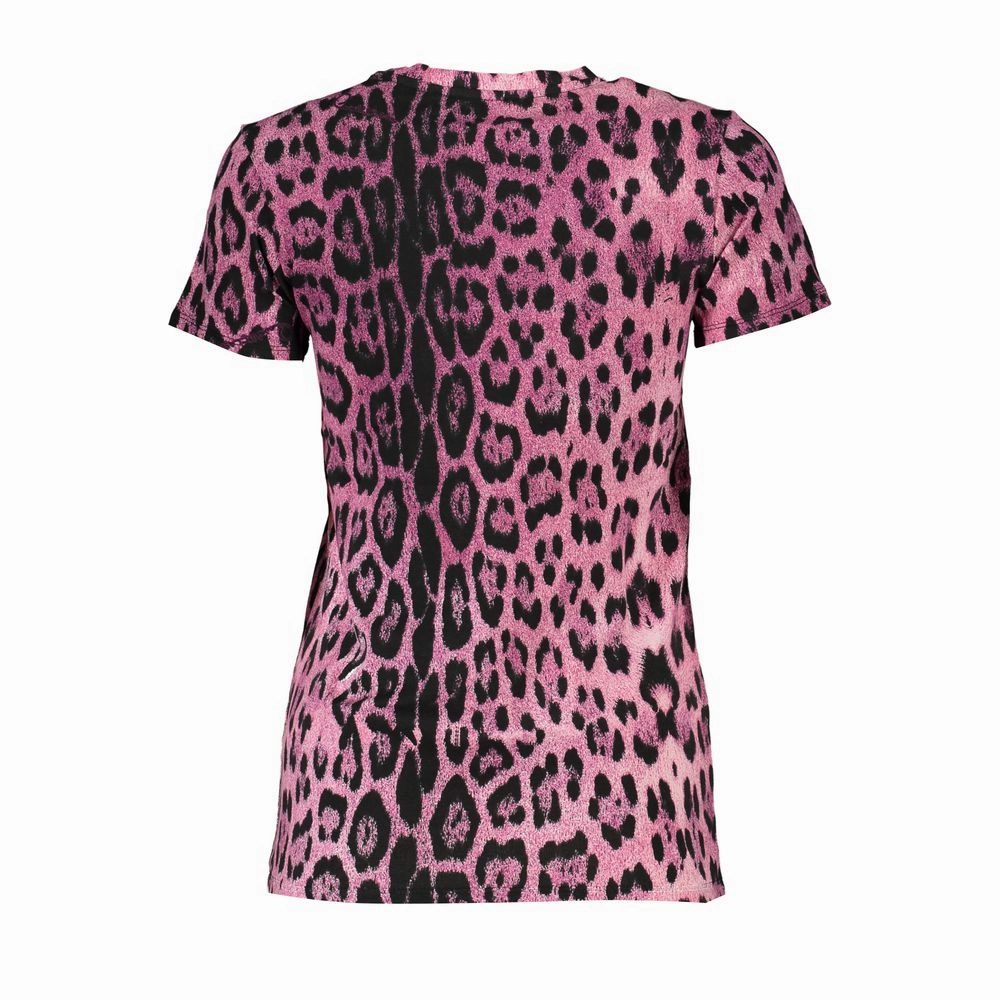 Cavalli Class Pink Cotton Women T-Shirt Custom Band T Shirts