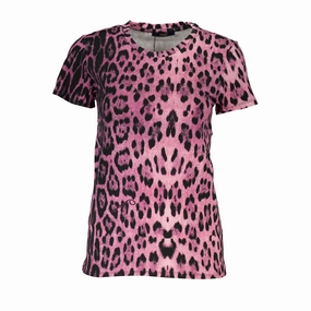 Cavalli Class Pink Cotton Women T-Shirt Vintage Nba T Shirts