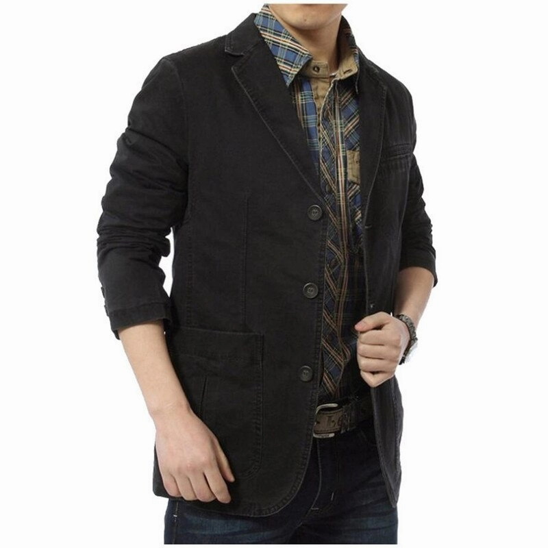 Blazer Men Spring Autumn Casual Cotton Denim Jackets 5x Winter Jackets