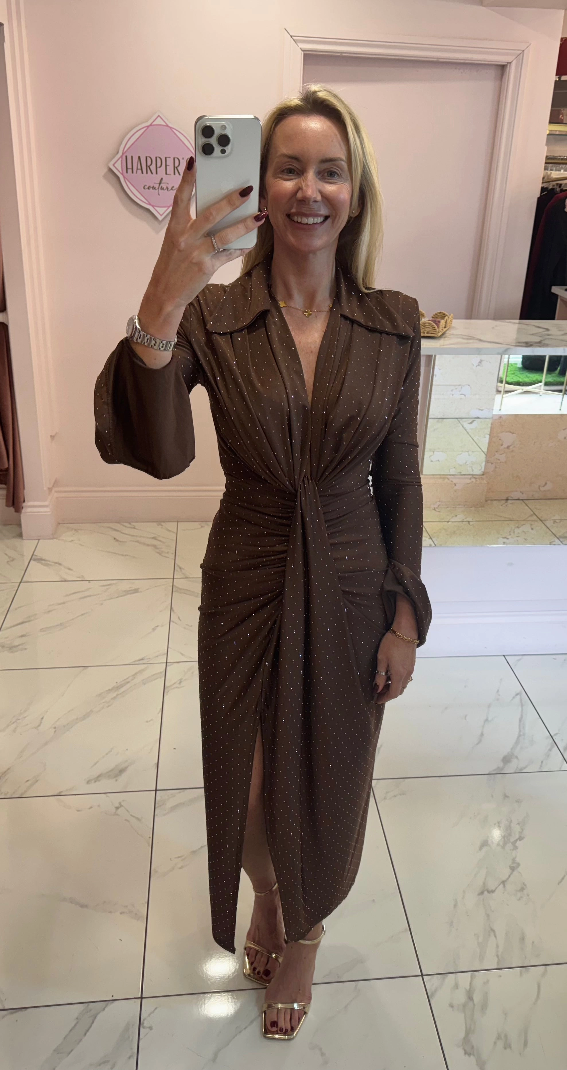 Wedding Guest Midi Dress Summer Selina Sparkle Embellished Diamant Midi Dress