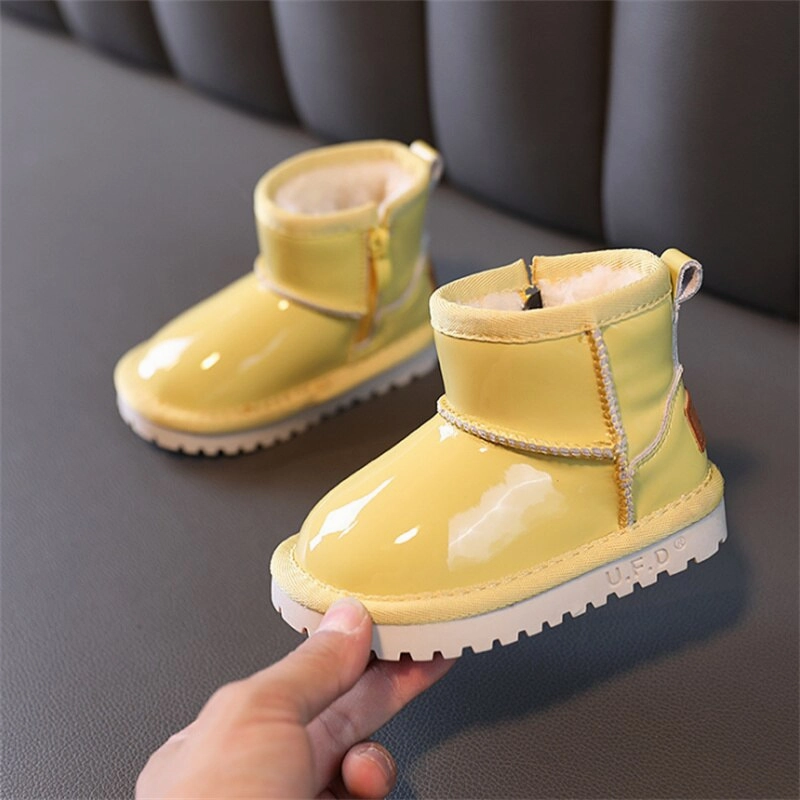 Steel Toe Snow Boots MOF Kids new winter boots silicon candy colors waterproof non-slip warm plush girls snow boots