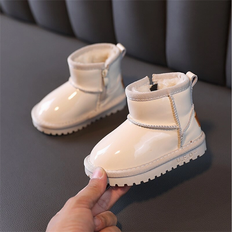 Thick Sole Boots MOF Kids new winter boots silicon candy colors waterproof non-slip warm plush girls snow boots