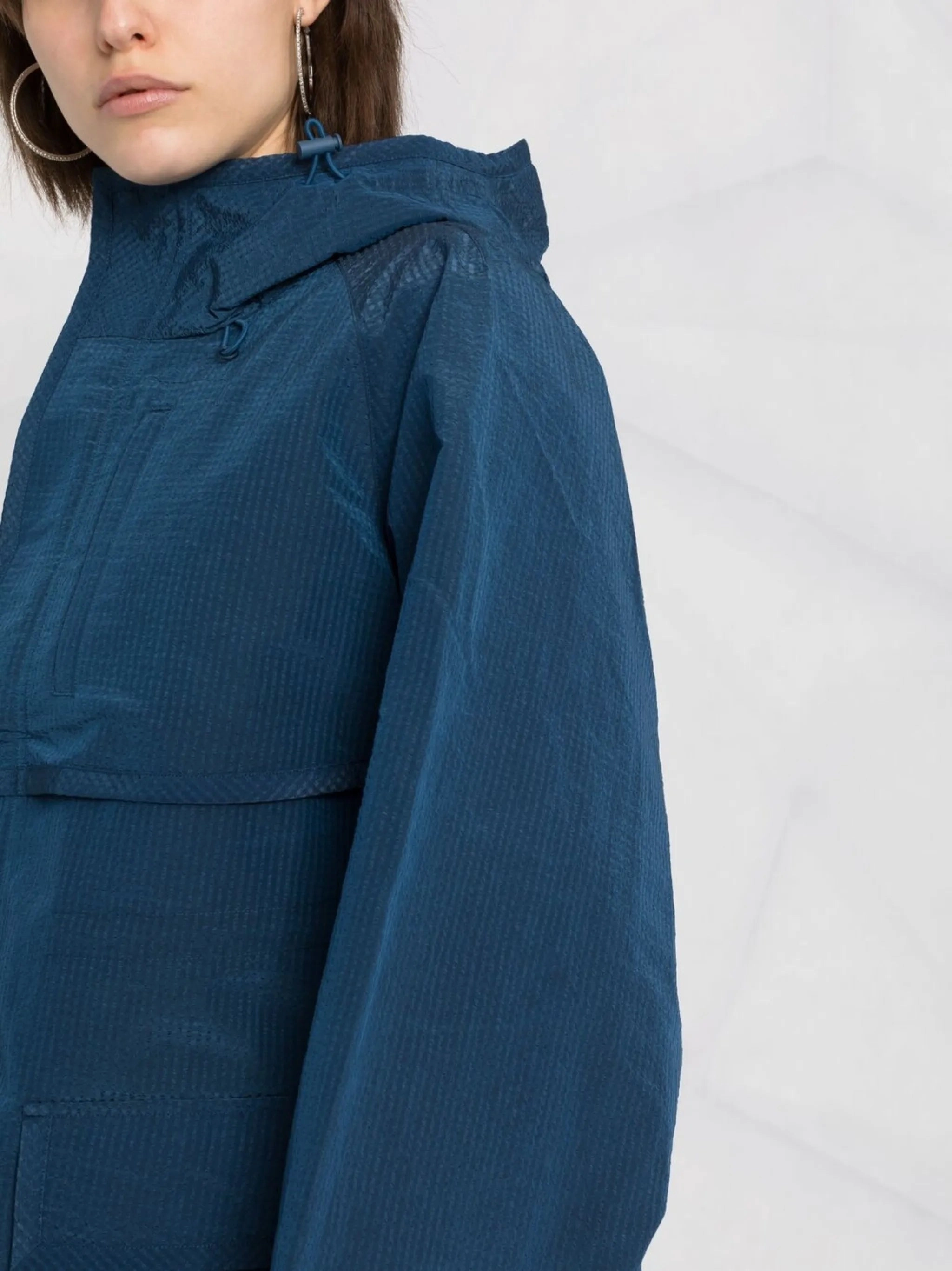 Metal Buttons For Coats CH2 sporty seersucker hooded parka