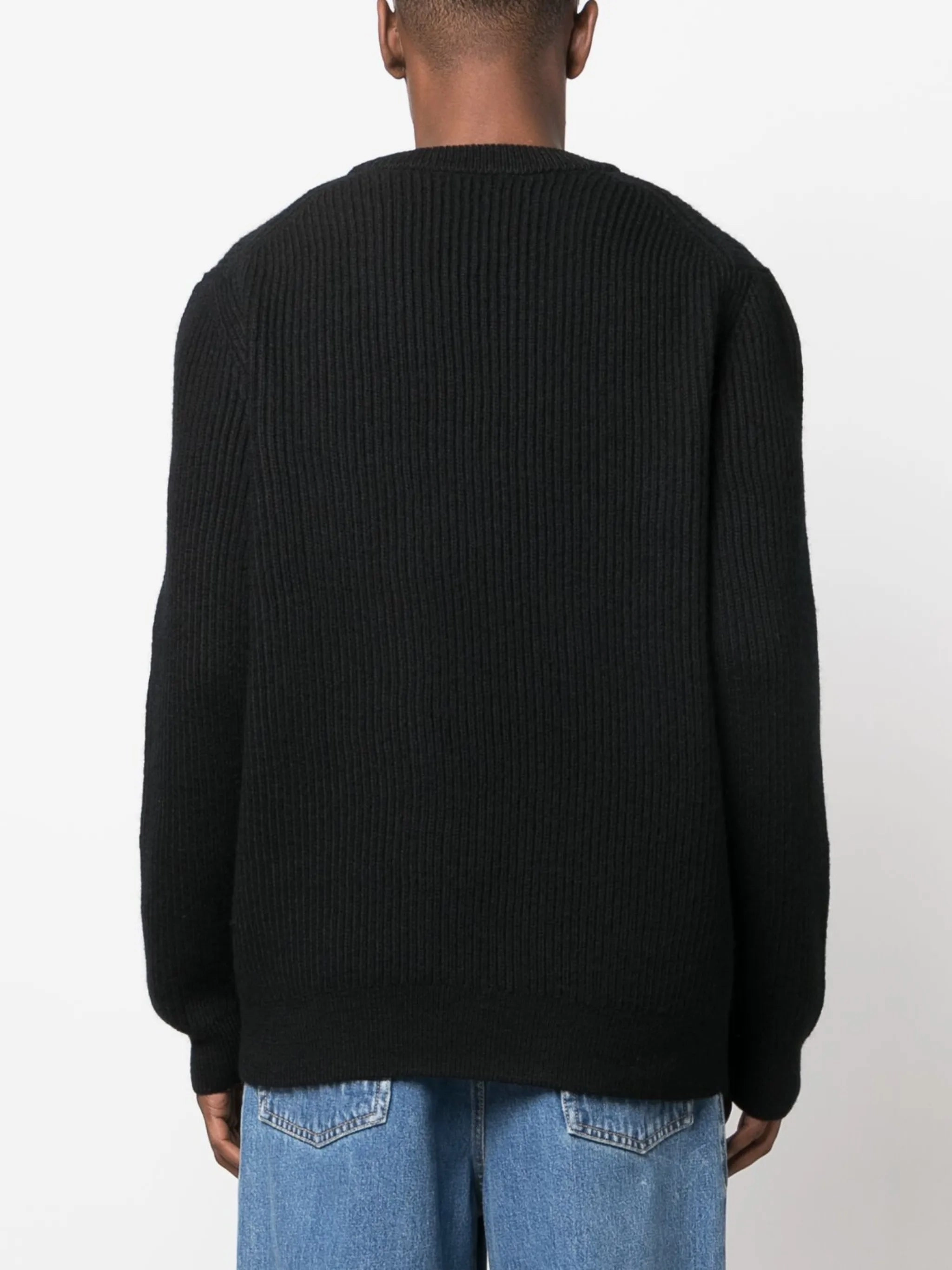 Dime Knitwear CH Hole ribbed-knit sweatshirt