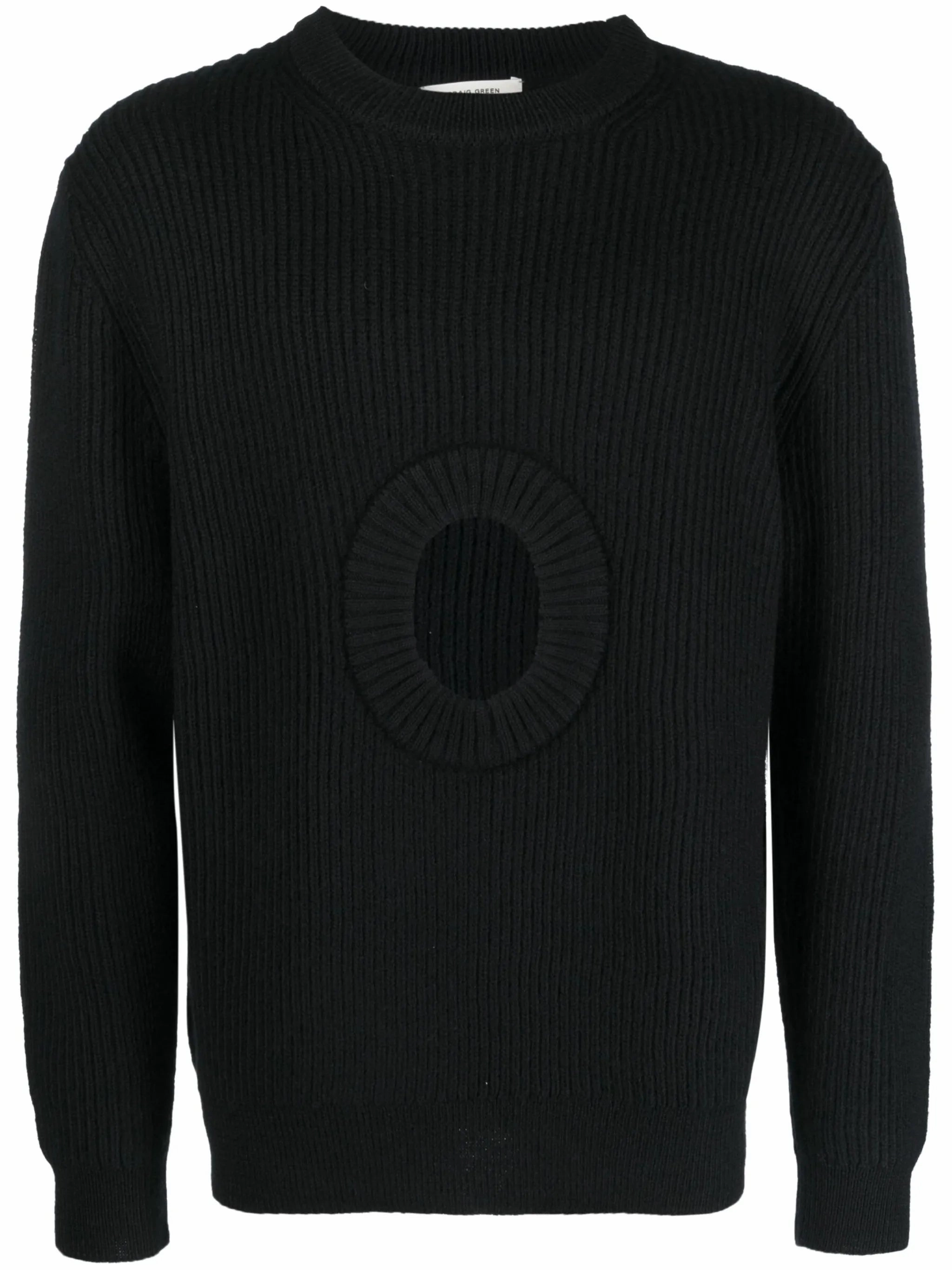Knitwear Au CH Hole ribbed-knit sweatshirt