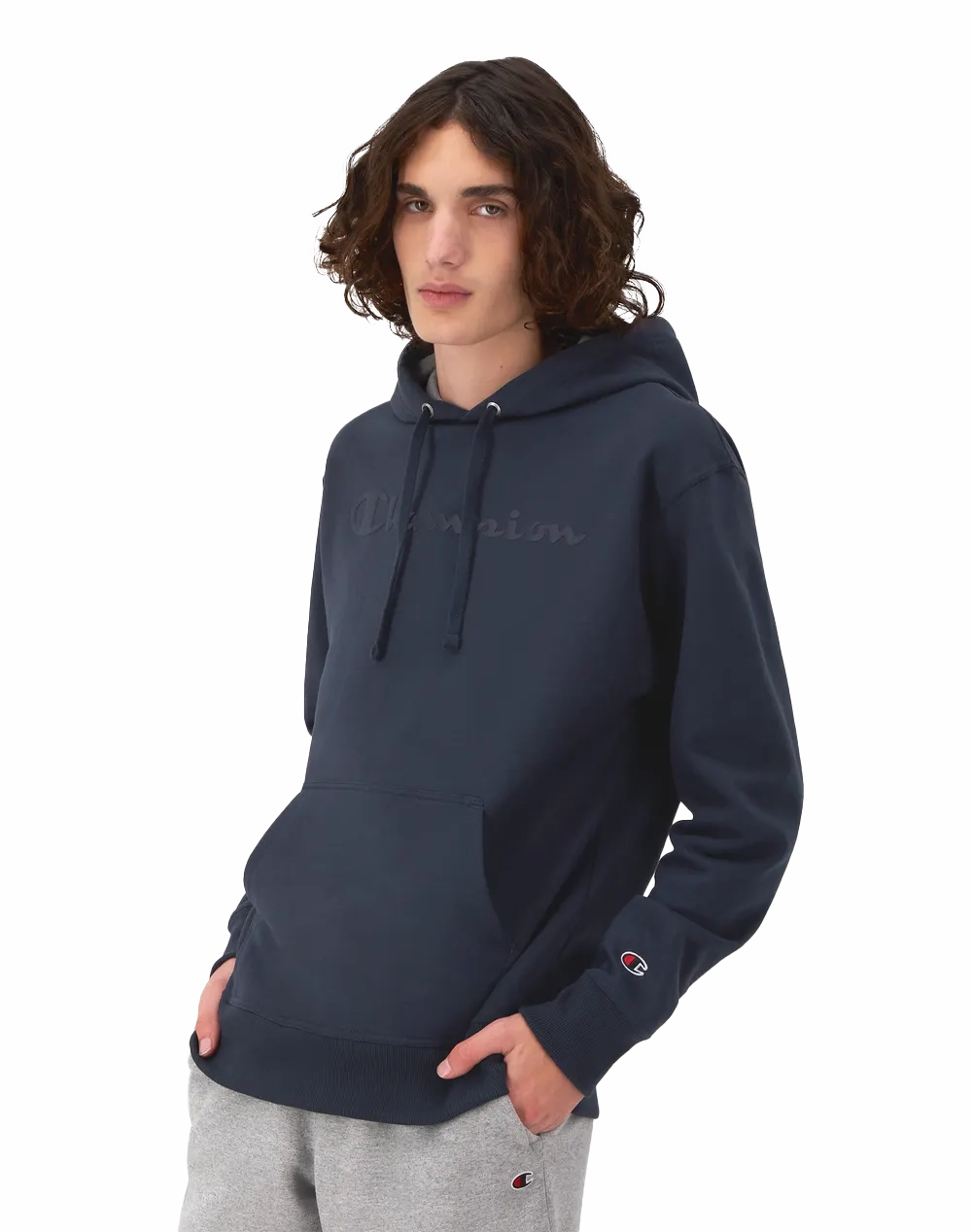 Champion Men's Powerblend Hoodie, Script Logo Sweatshirts For Women