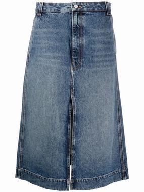 Charlene denim midi skirt White Dress Mini Long Sleeve