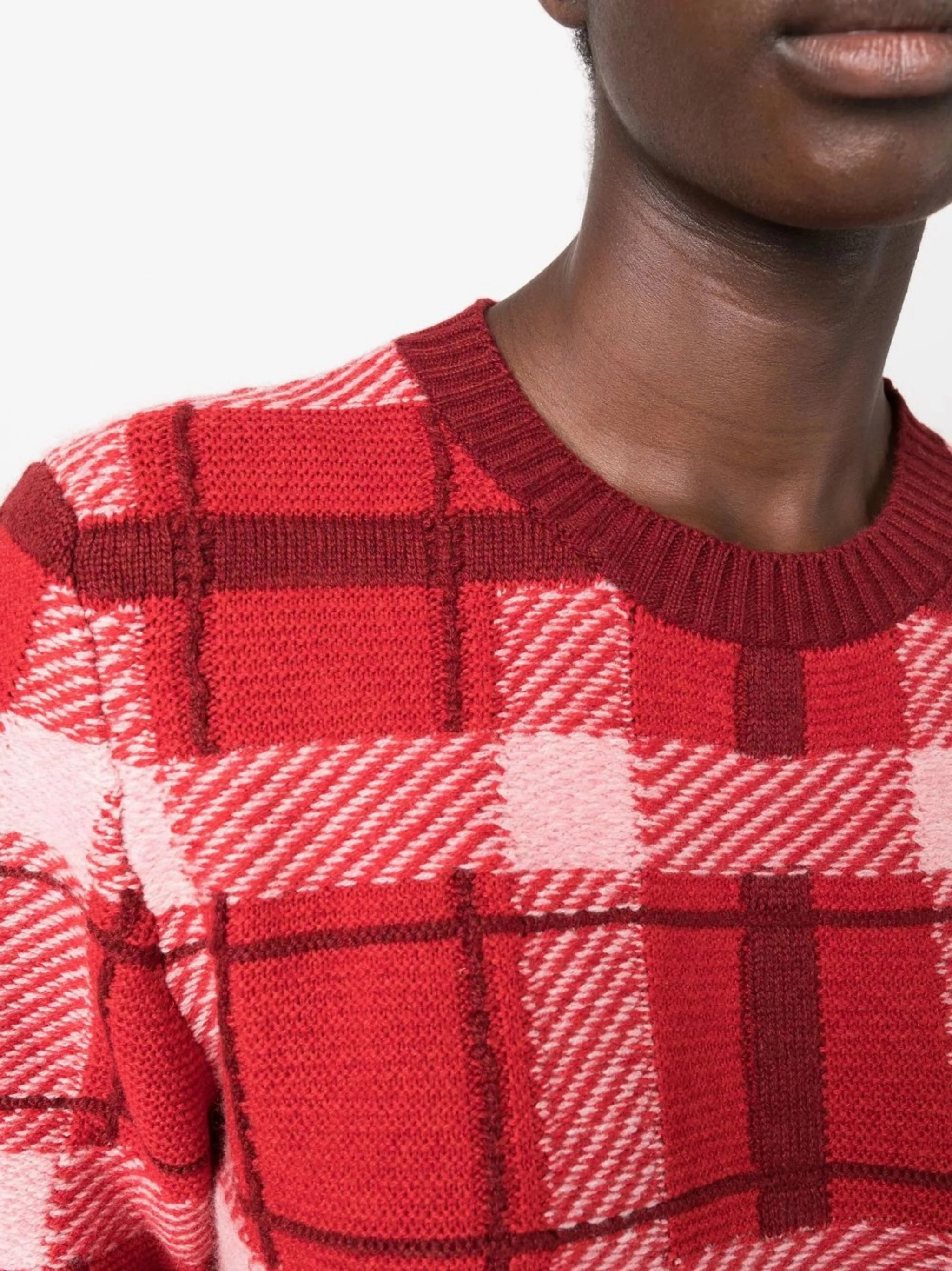 check-pattern cashmere jumper Style Of Knitwear