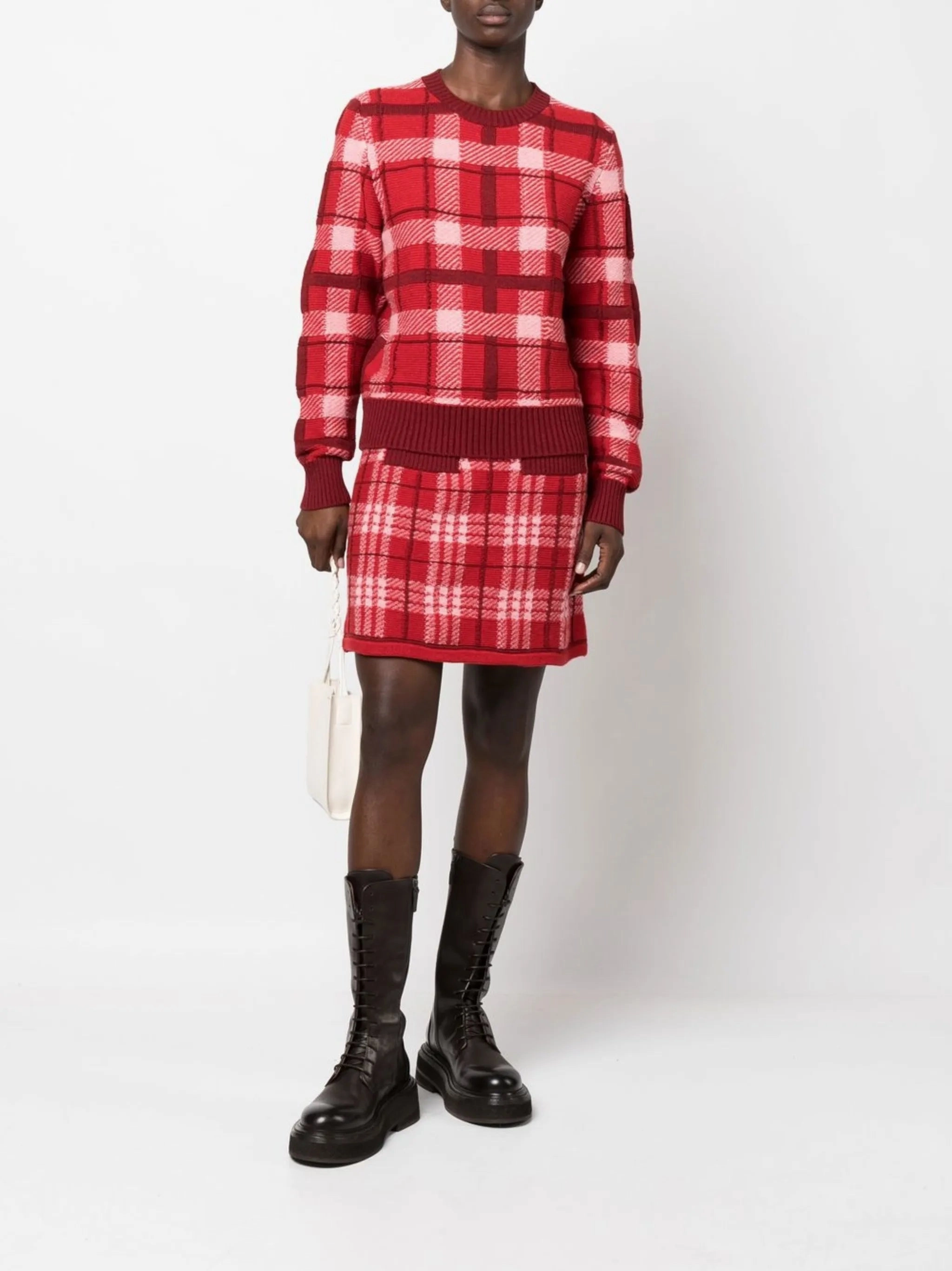 check-pattern cashmere jumper Size Knitwear Set