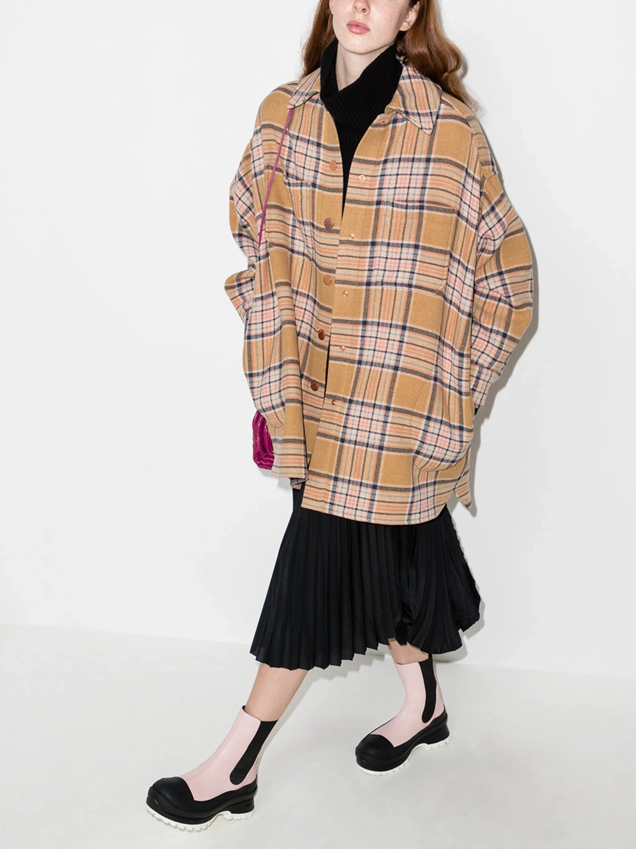 Gerald Coats Dublin check-pattern oversized shirt coat