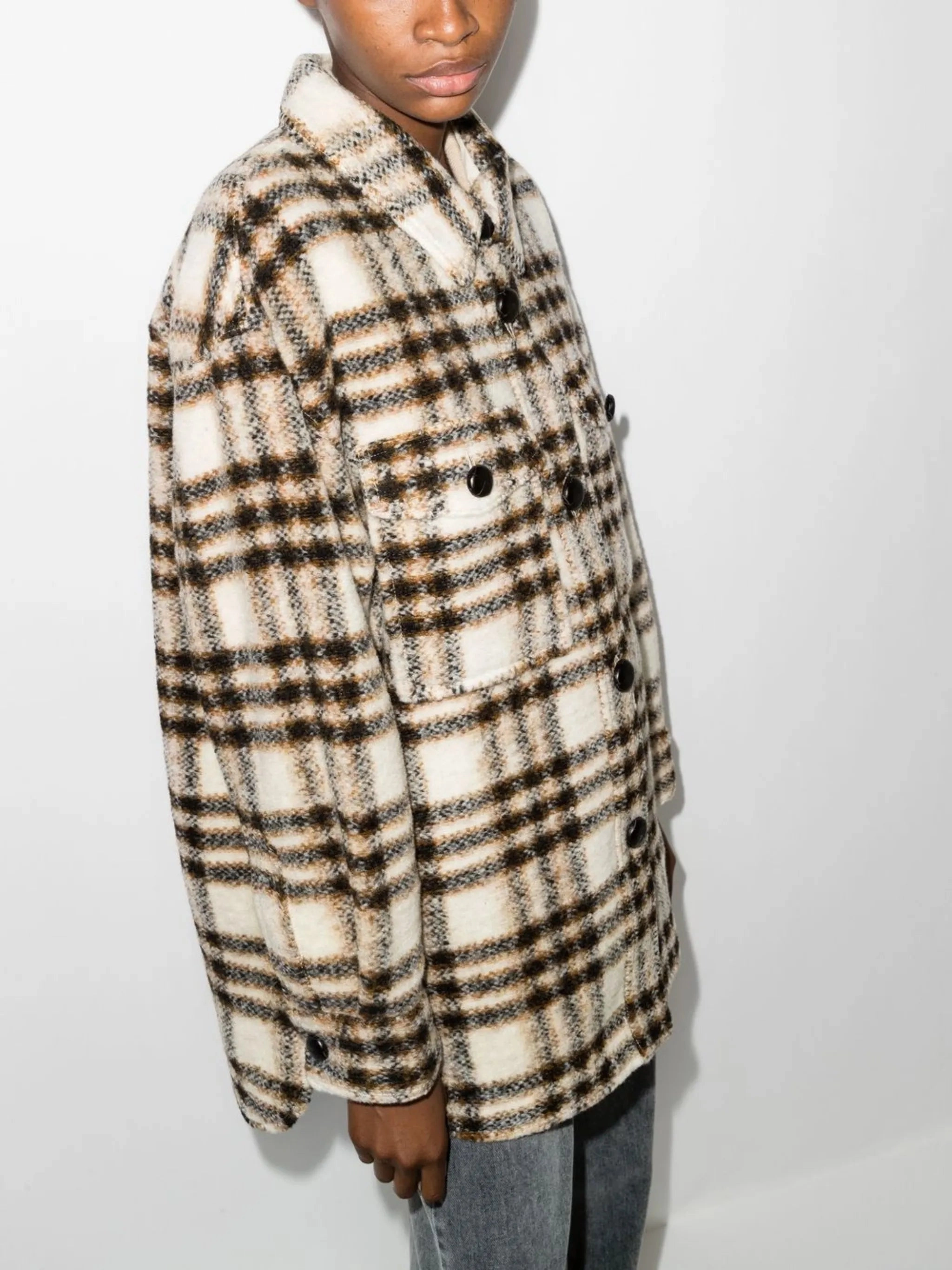 Expensive Mink Coats check-pattern single-breasted coat