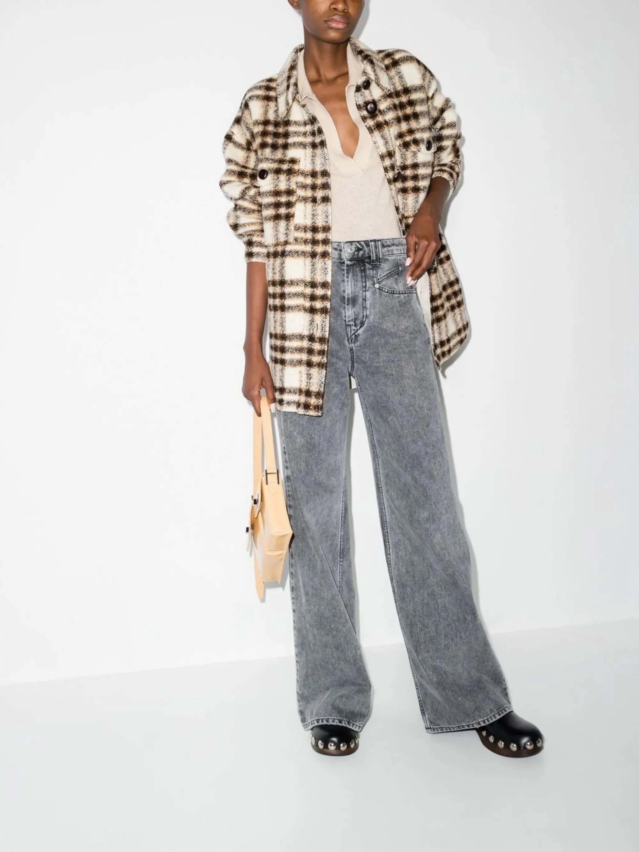 check-pattern single-breasted coat Coats New York