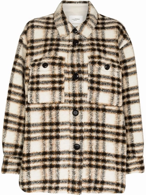 check-pattern single-breasted coat Puffa Coats