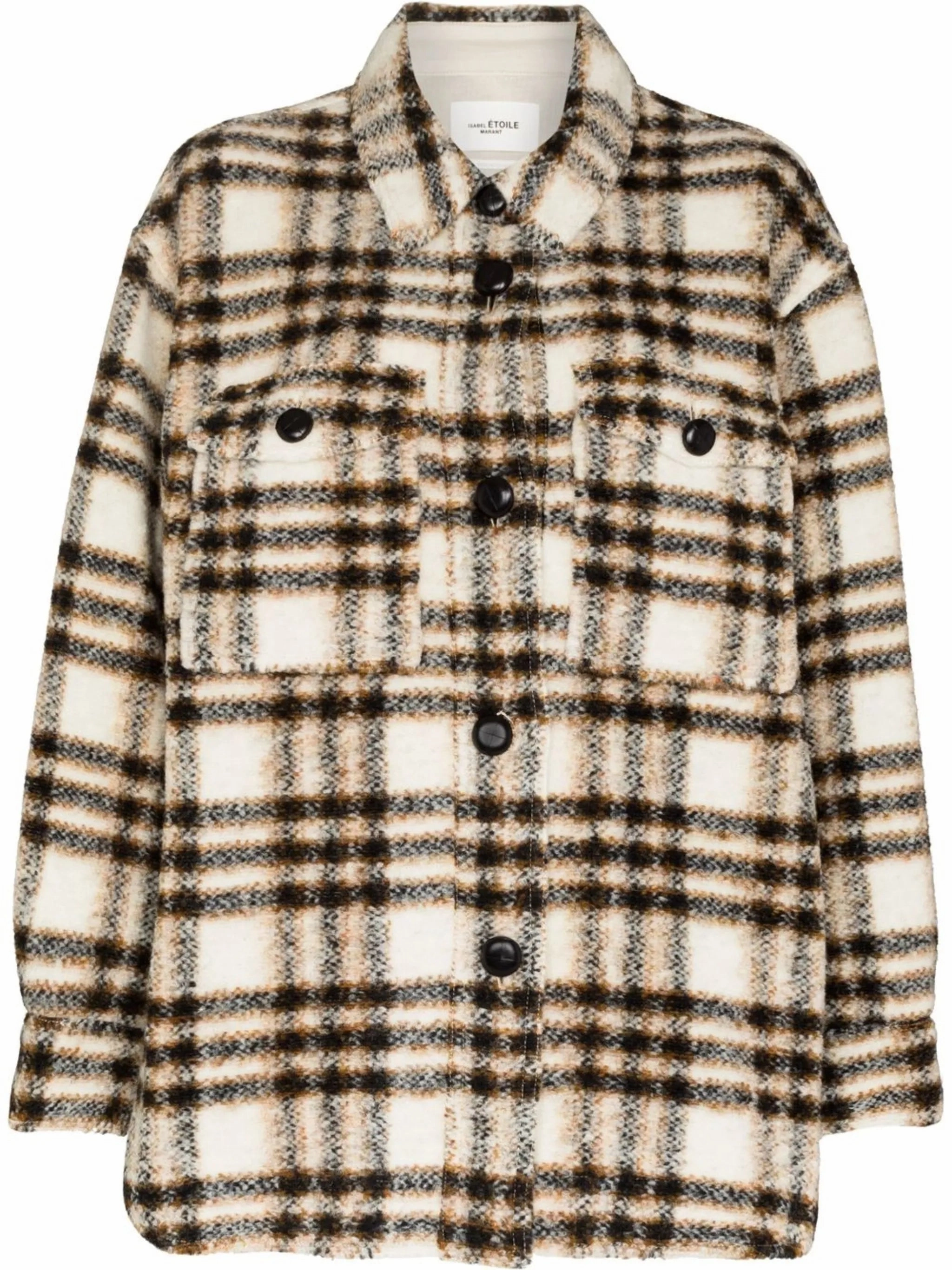 check-pattern single-breasted coat Coats Marshalls