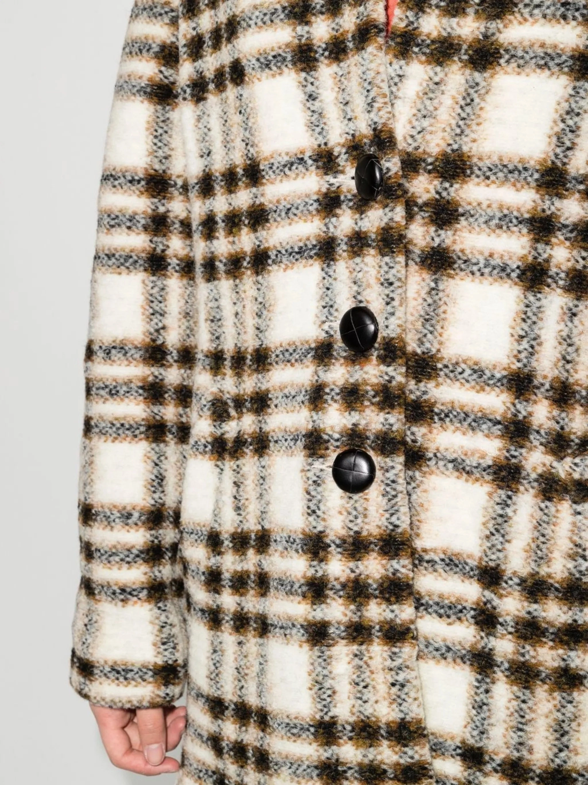 check-pattern single-breasted coat Spier Coats