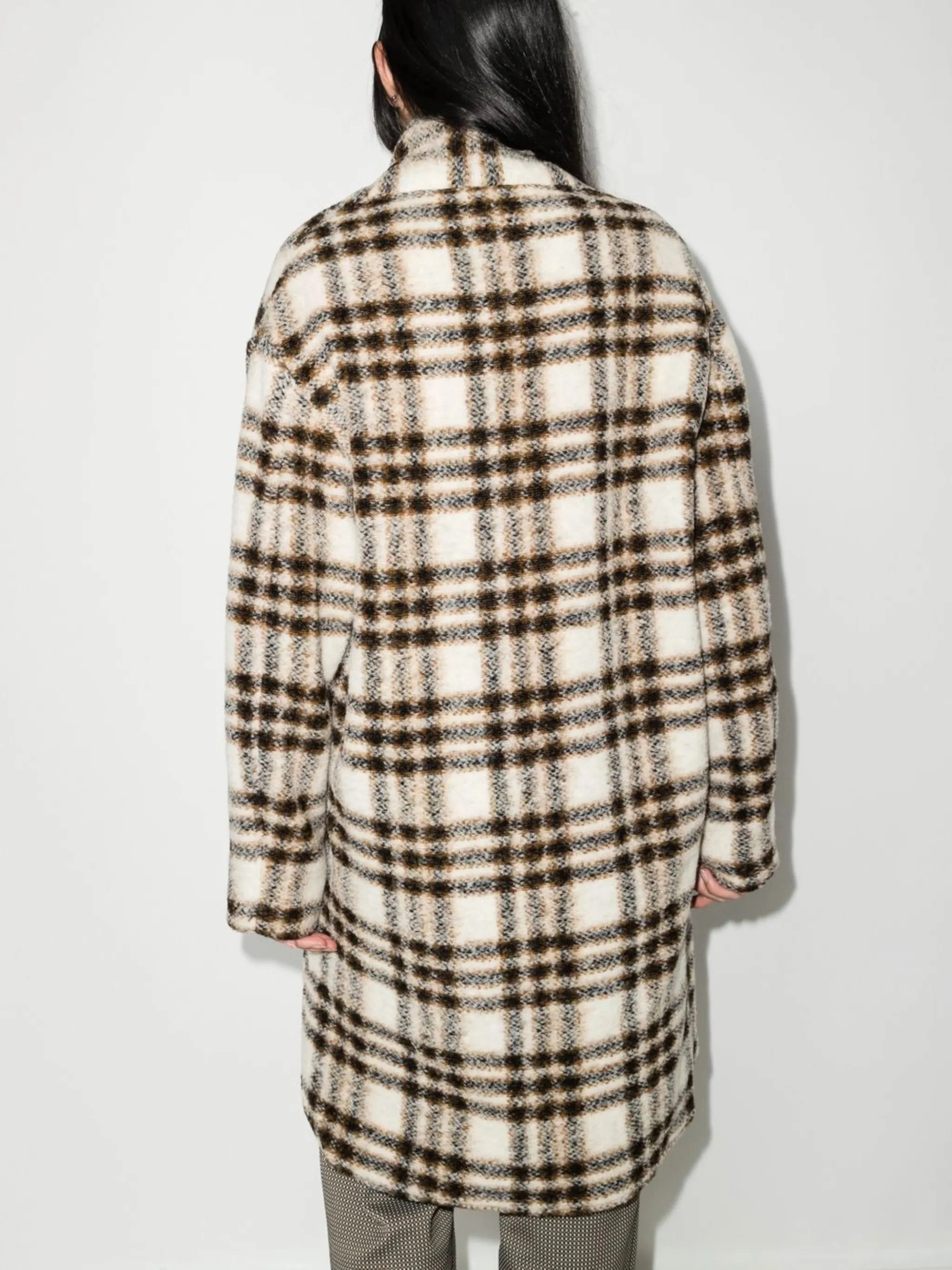 check-pattern single-breasted coat Eskimo Winter Coats