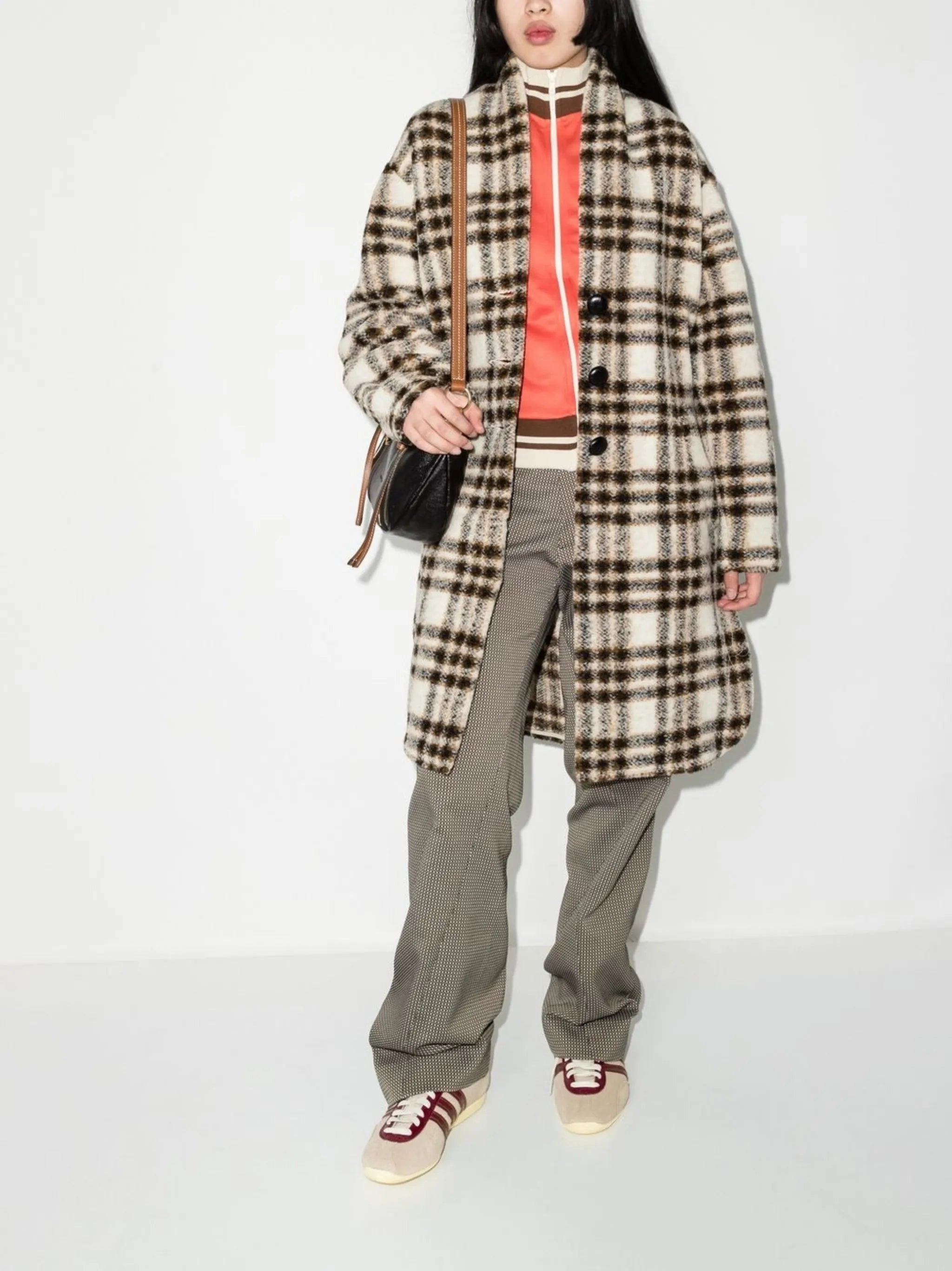 check-pattern single-breasted coat Alaska Winter Coats