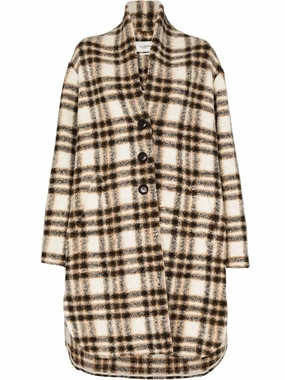 Coats Womens check-pattern single-breasted coat