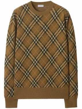 Heren Knitwear check-pattern wool sweater