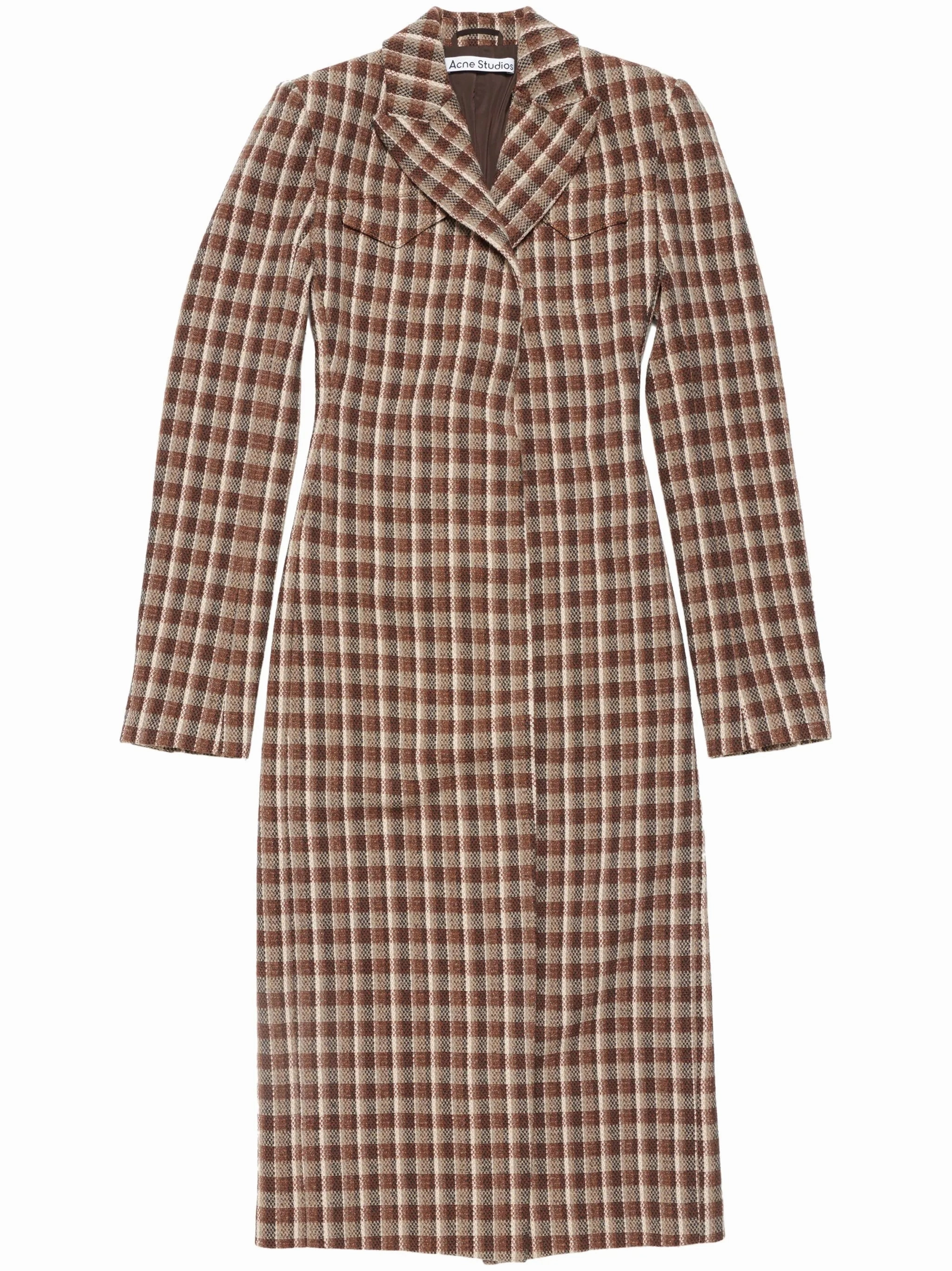 check-print coat Sell Fur Coats