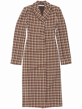 Holographic Coats check-print coat