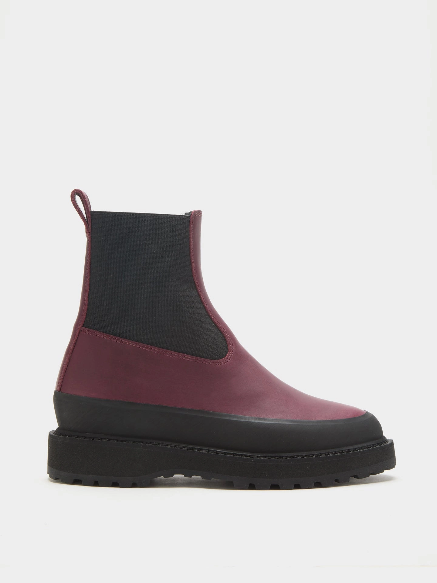 Chelsea Dolomite Shearling / Burgundy Leather Nubuck Chelsea Boots