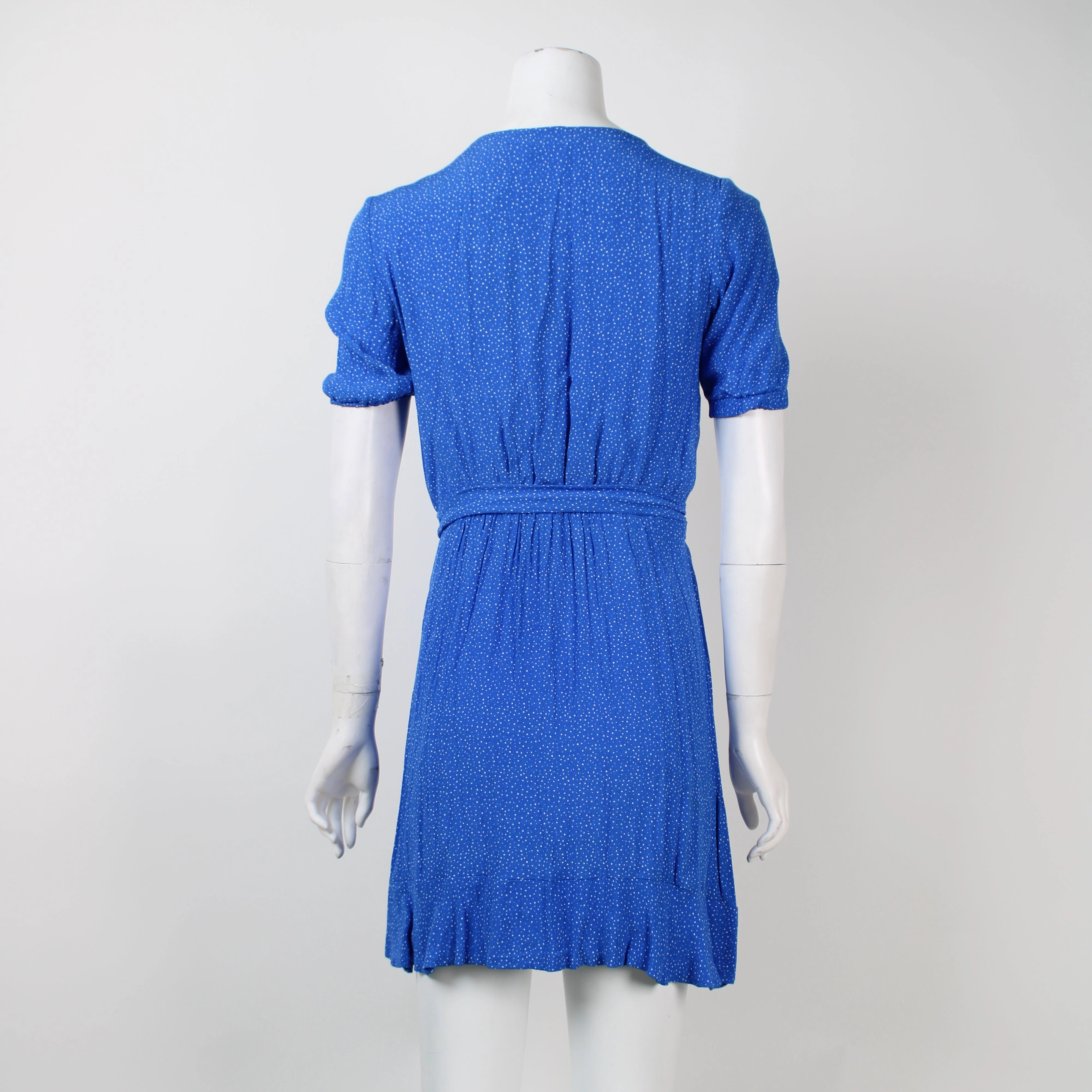 Waist Defined Ruffled Midi Dress Kookai Blue Dotted Midi Dress