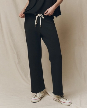 The Wide Leg Cropped Sweatpant. -- Almost Black Couples Matching Sweatshirts