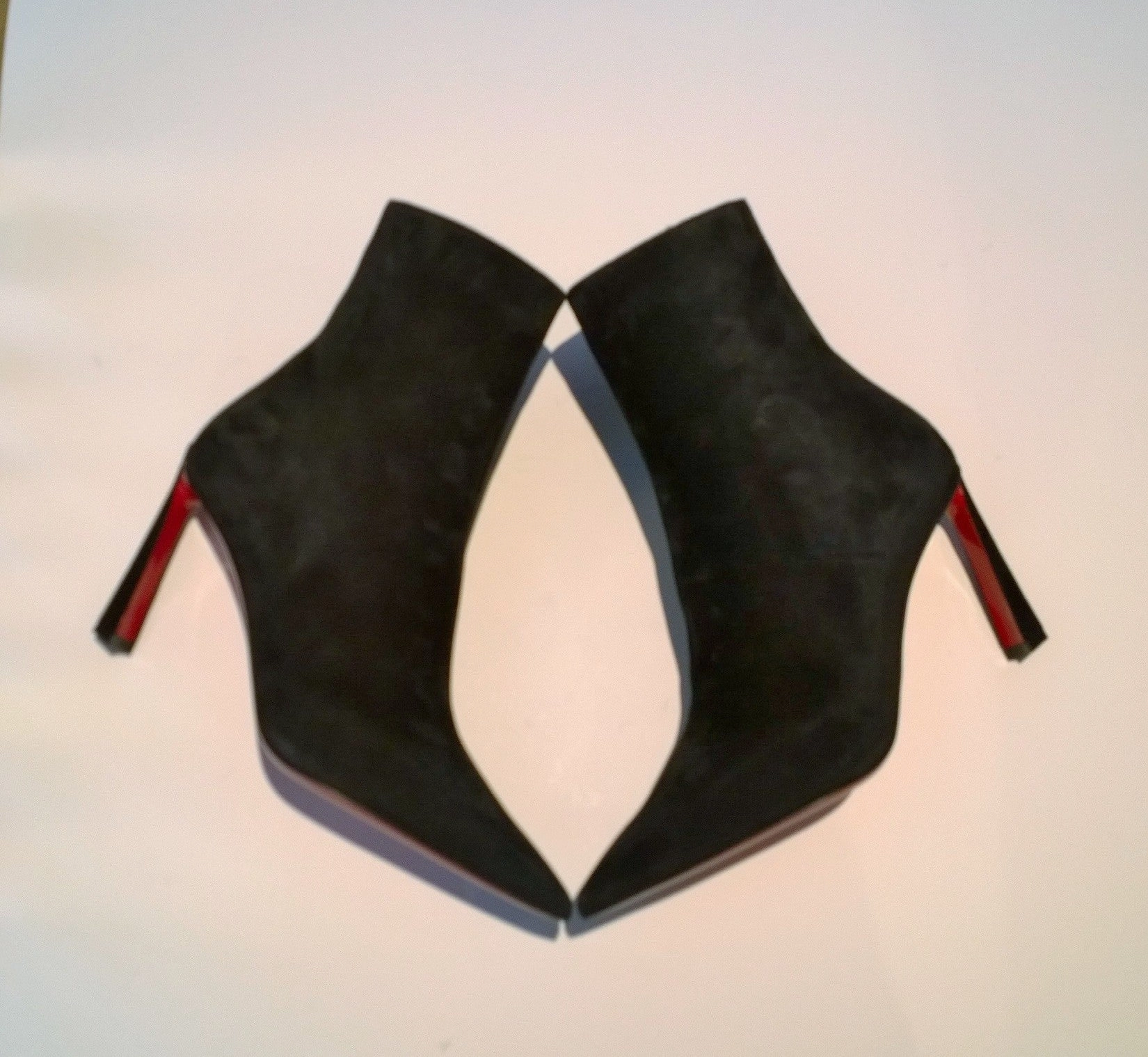 Christian Louboutin Condora 85 Black Suede Heel Boots Ankle Boots With Stars