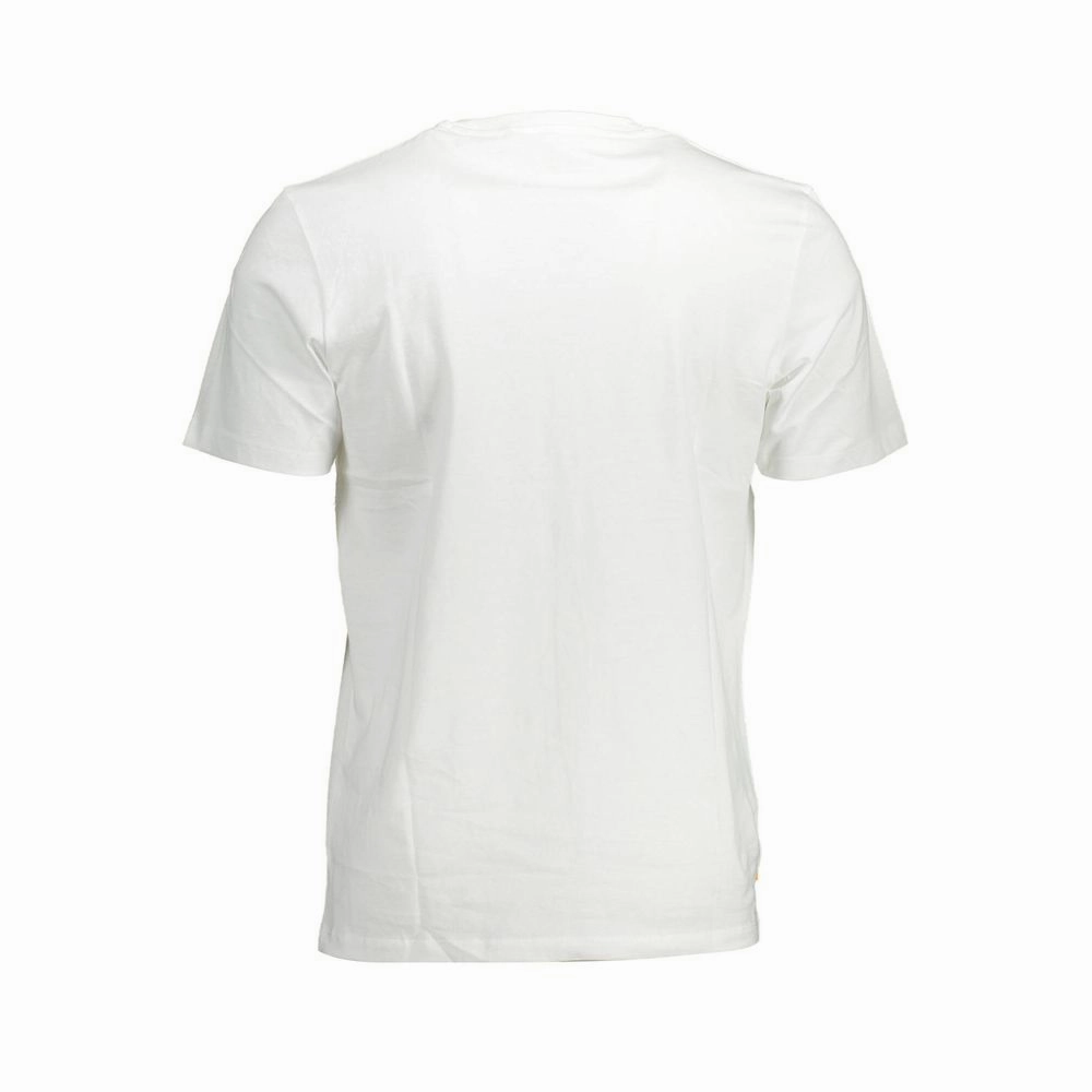 Timberland White Cotton Men T-Shirt Pink T Shirts