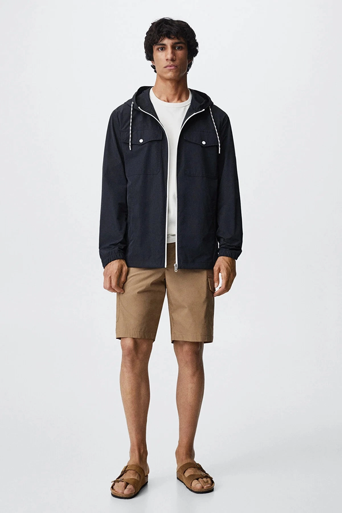 Mango Men's Navy Blue Jacket Waist Length Jackets