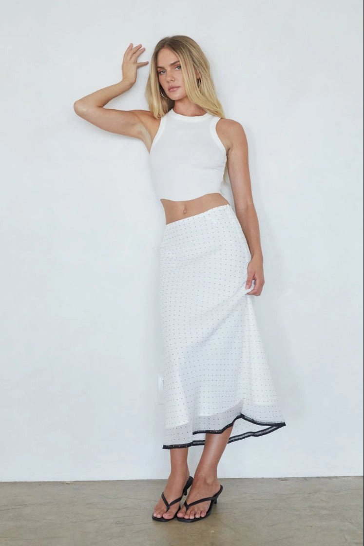 Cotton Dress Midi Melissa Polka Dot Midi Skirt