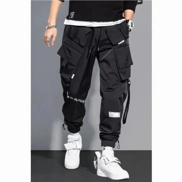 Streetwear Men Cargo Pants - Mid-Rise Multi-Pocket Size 22 Cargo Pants
