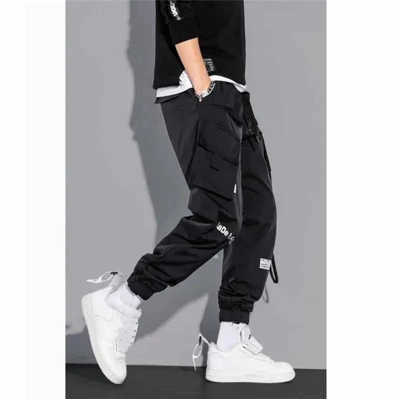 Streetwear Men Cargo Pants - Mid-Rise Multi-Pocket Cargo Pants Sitting Down