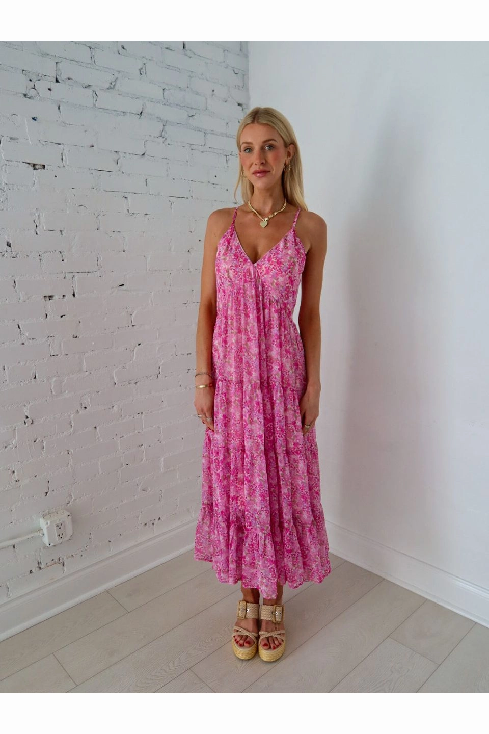 Garden Glow Maxi Dress Matte Silk Cowl-neck Backless Maxi Dress