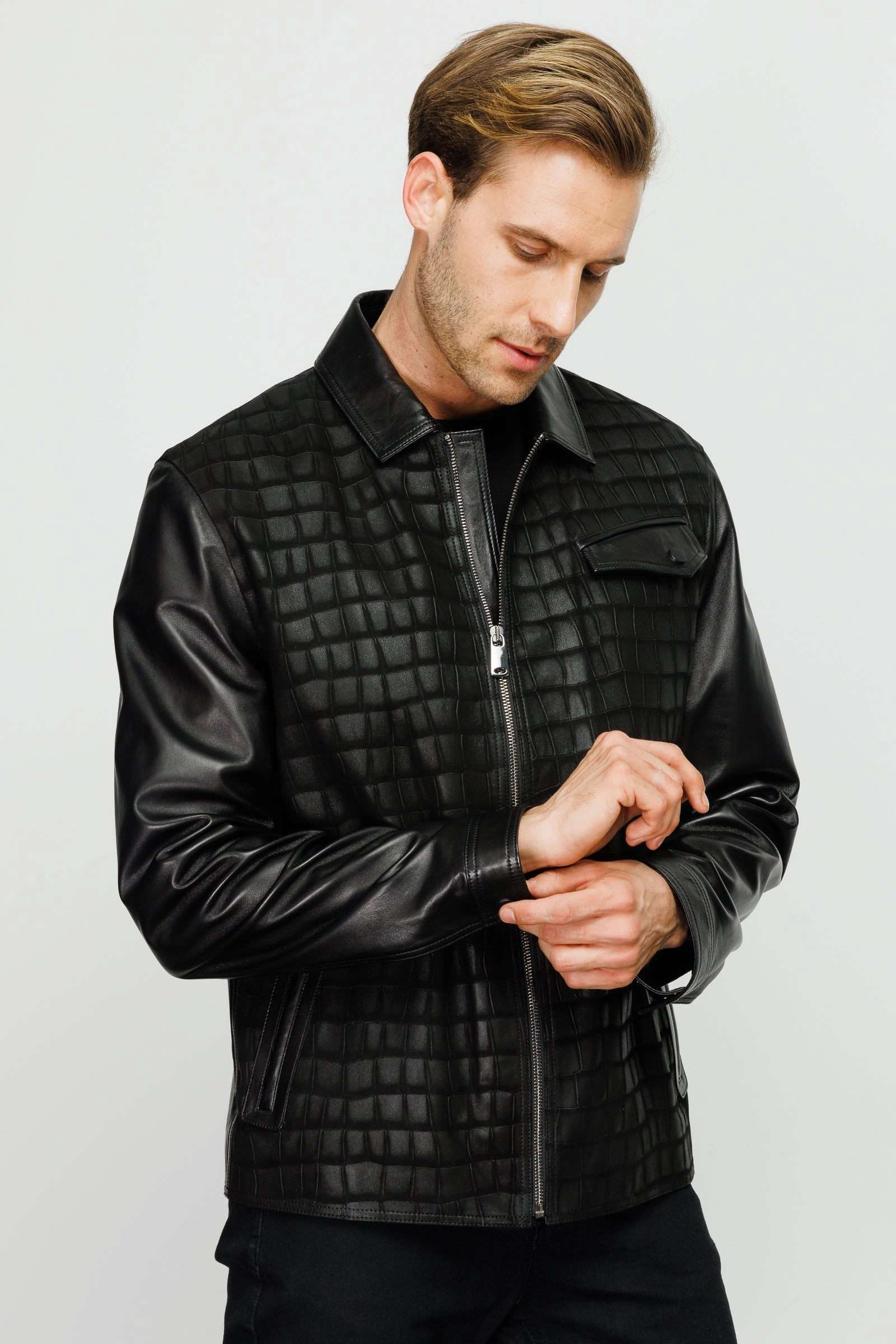 Settlemiers Jackets The Emerson Black Leather Men Jacket