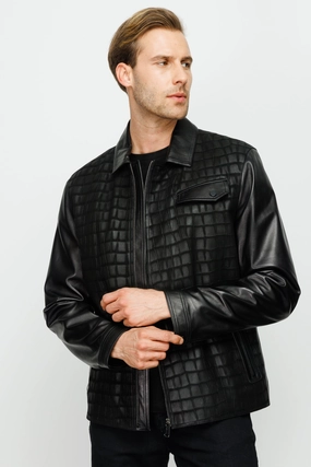 The Emerson Black Leather Men Jacket Fashion Casual Jackets