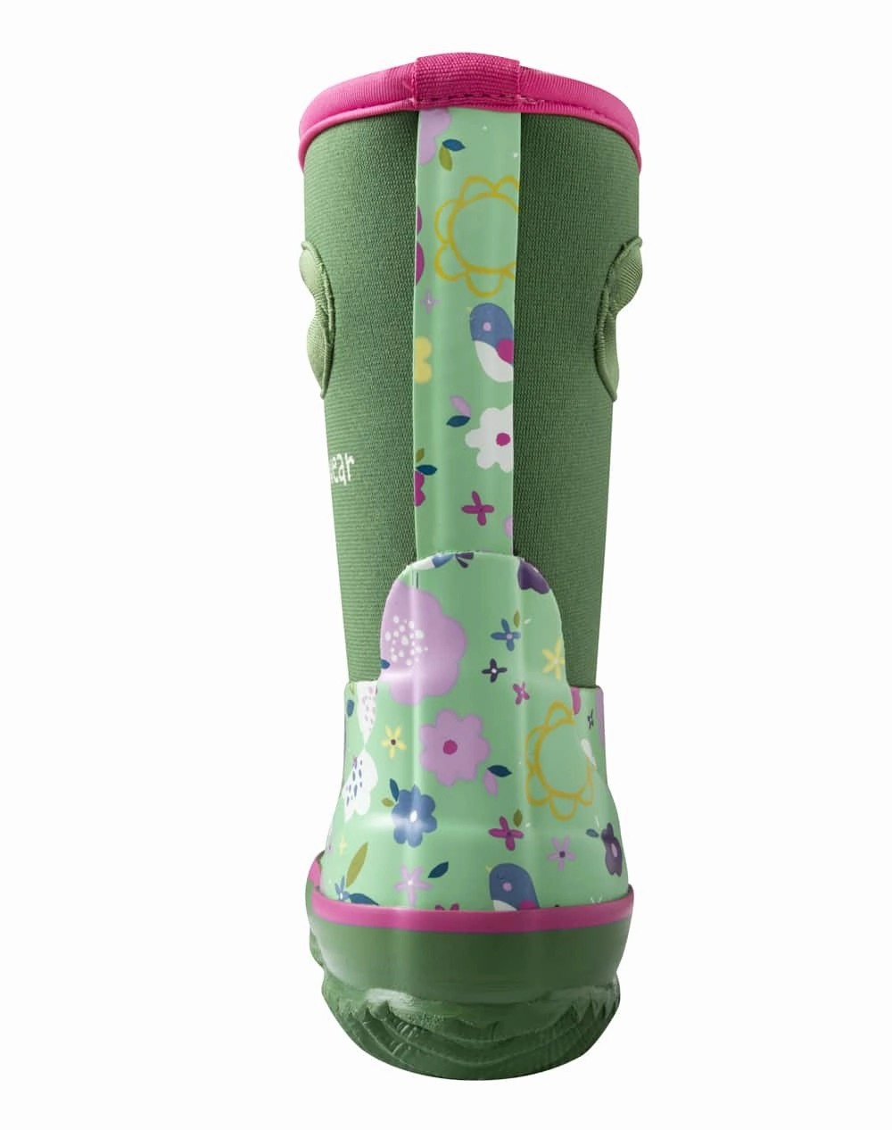 Warm Stylish Snow Boots CHILDRENS NEOPRENE RAIN/SNOW BOOTS, GREEN FLORAL