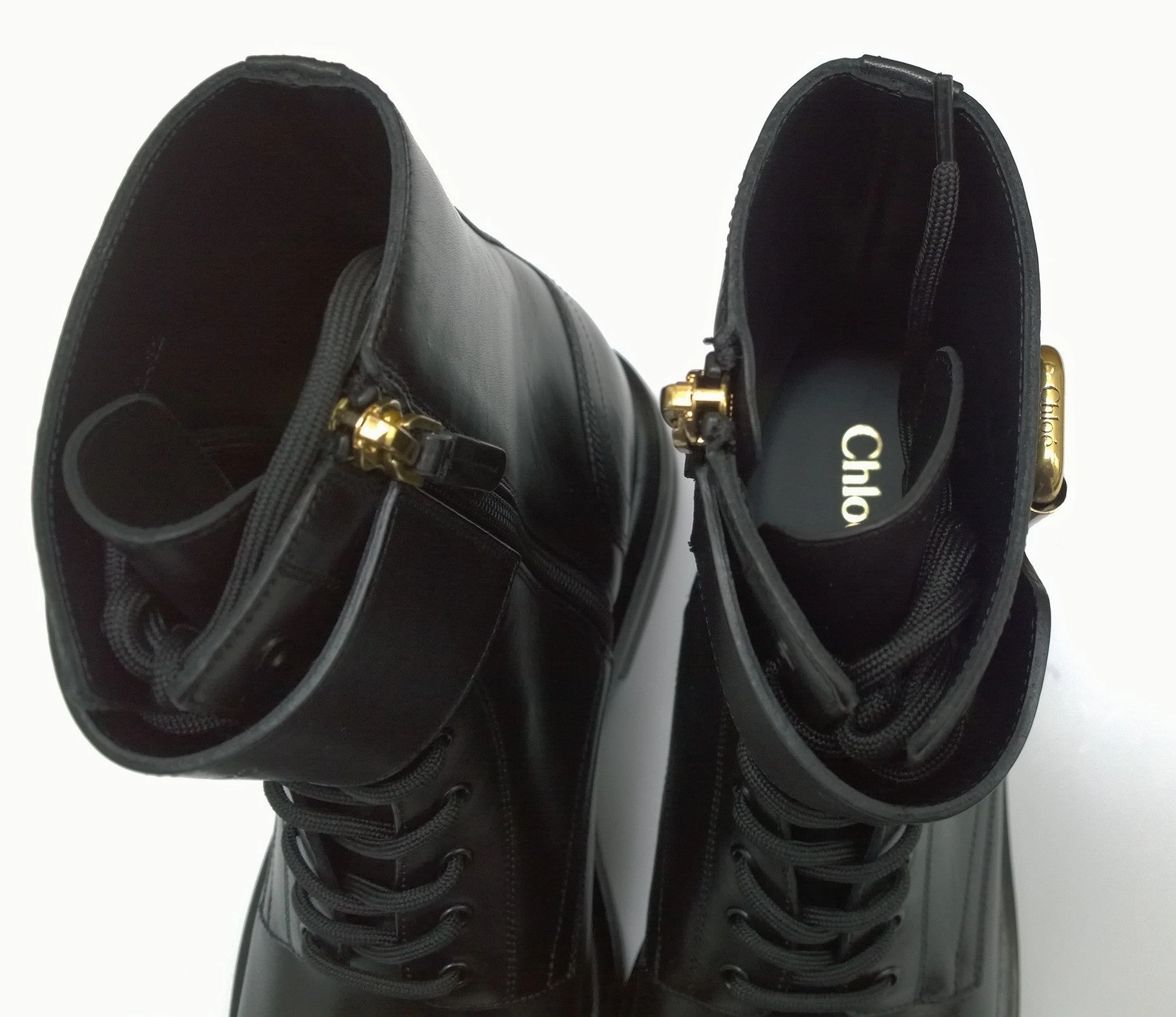 Chlo Coddington Black Leather Ankle Boots with Logo Detail Buckle New in Box Hidden Platform Heels Wearing Ankle Boots With Skinny Jeans