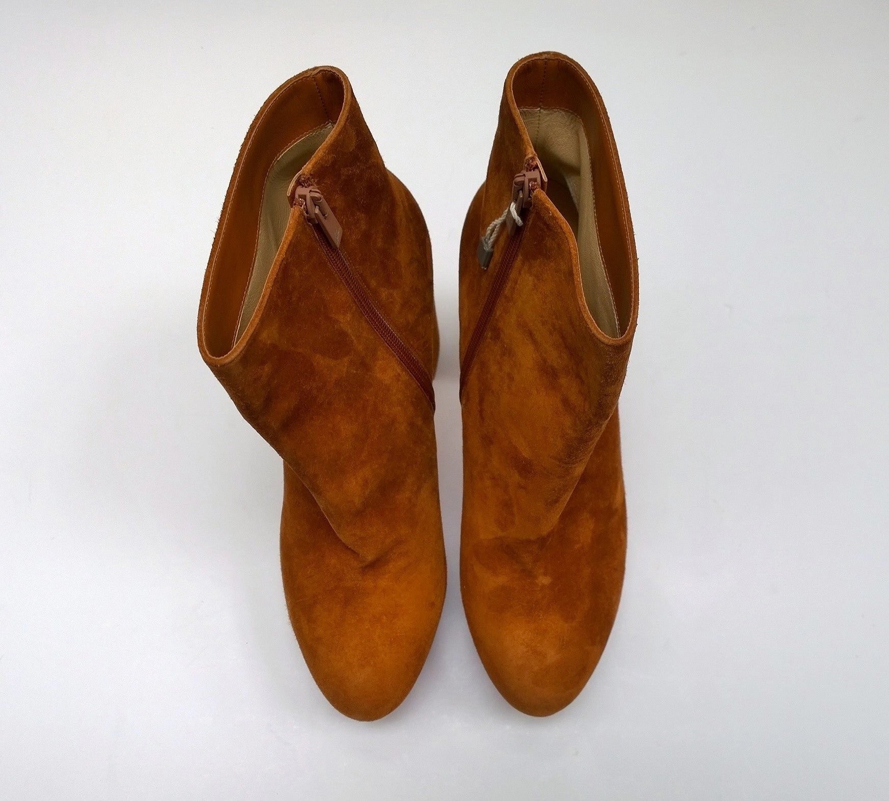 Wide Width Wedge Ankle Boots Christian Louboutin Movida Booty 130 in Foxy Brown Suede Platform Boots New in Box