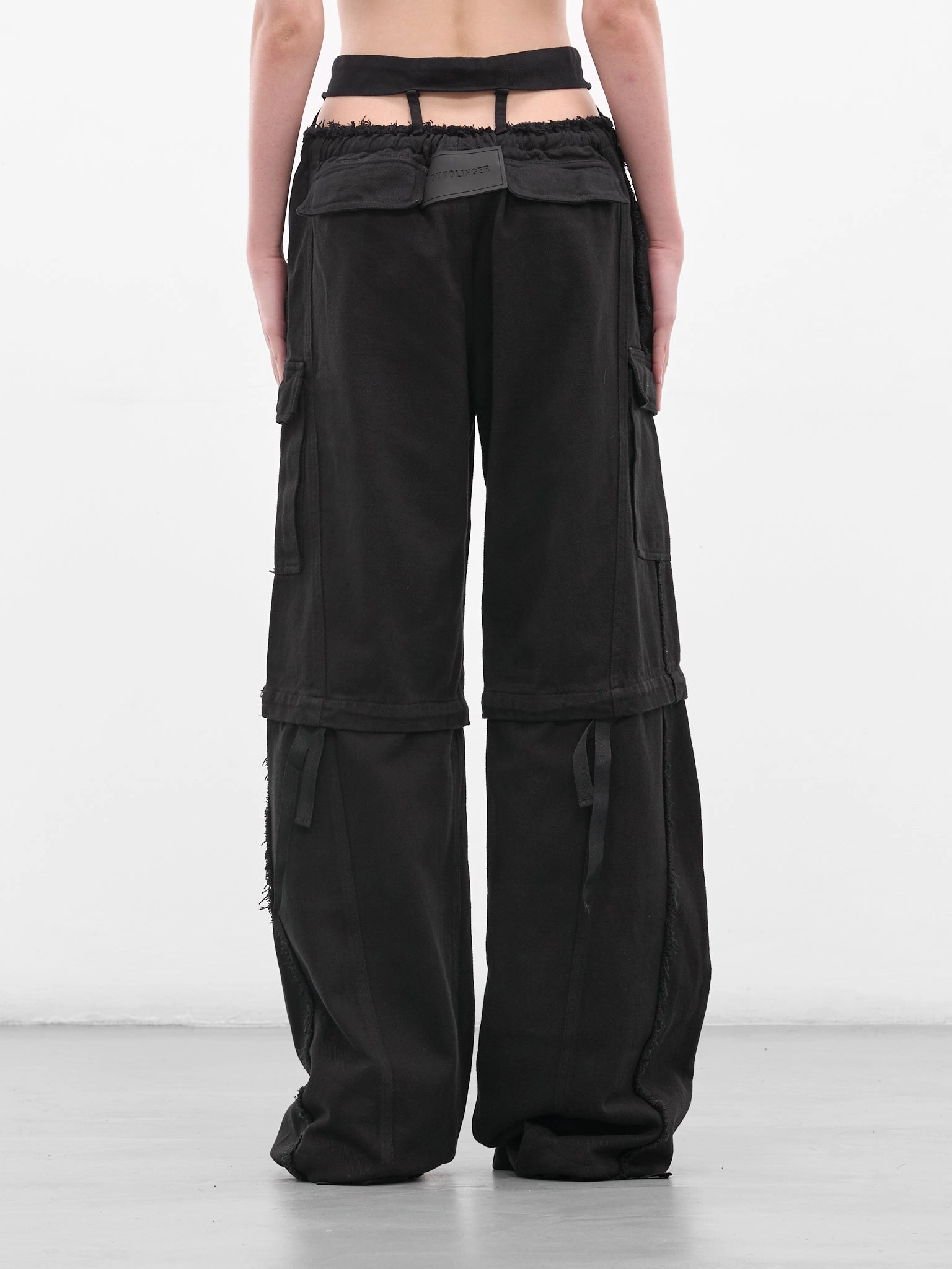 Black Deconstructed Cargo Pants (10920030602-BLACK) Checkerboard Cargo Pants