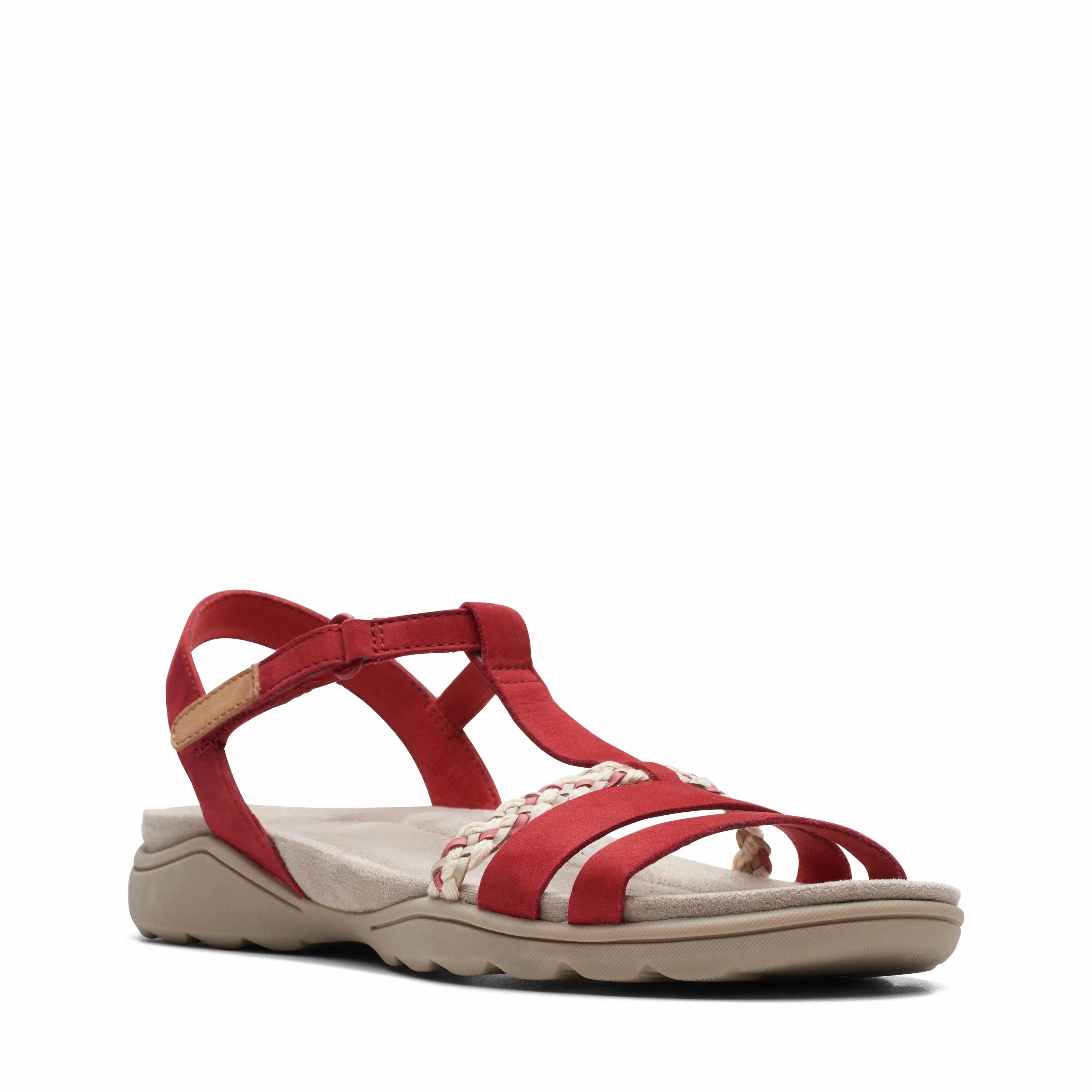 CLARKS | SANDALS | WOMEN | ADA TEALITE RED NUBUCK | RED Israeli Sandals