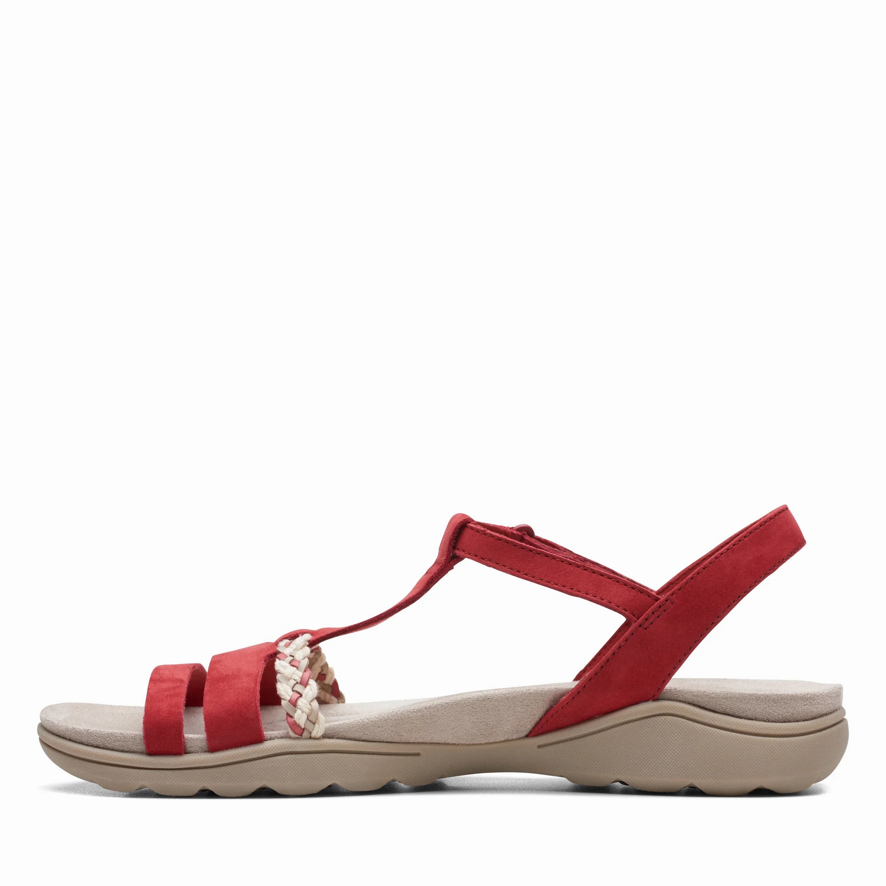 CLARKS | SANDALS | WOMEN | ADA TEALITE RED NUBUCK | RED St Lucia Sandals