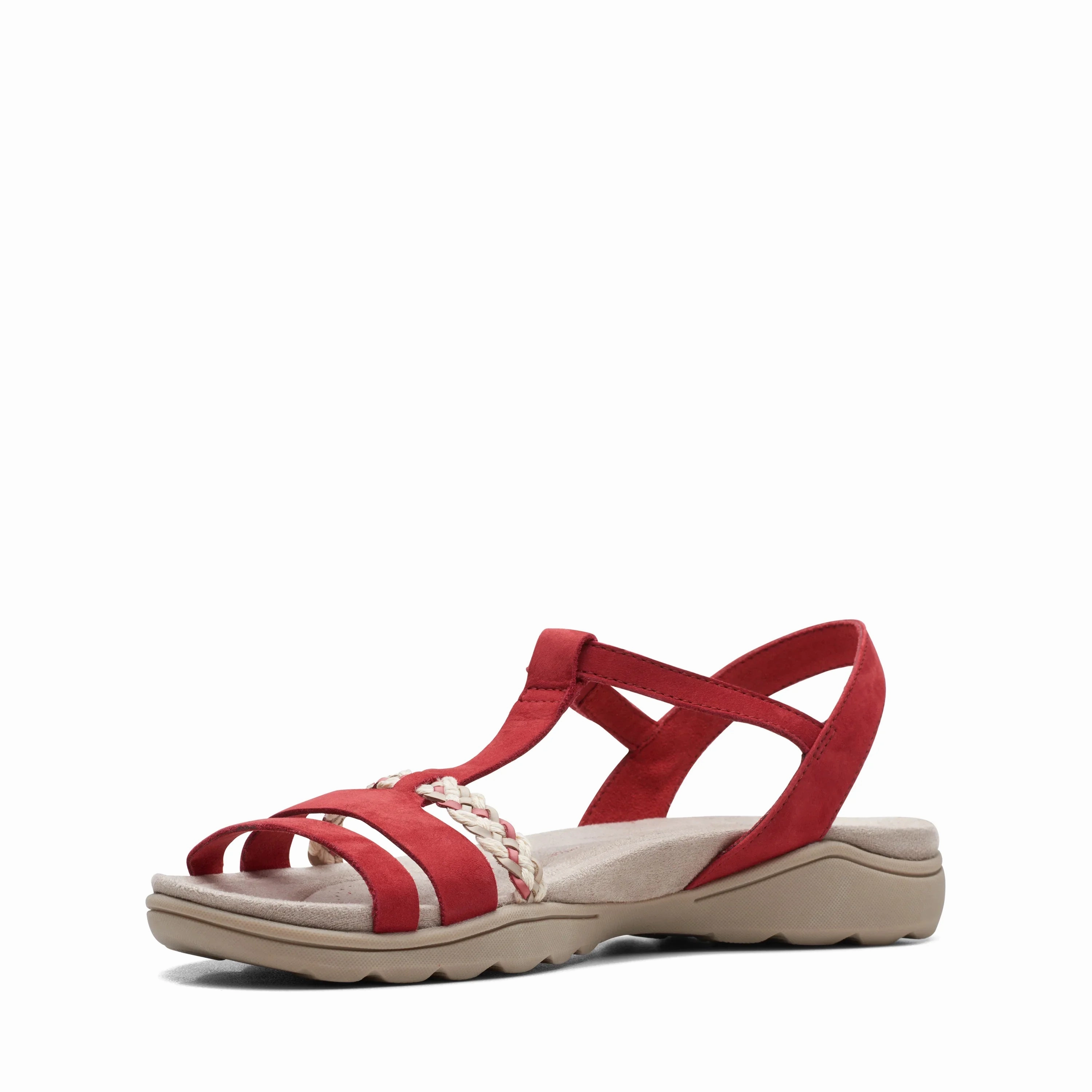 Most Comfortable Sandals CLARKS | SANDALS | WOMEN | ADA TEALITE RED NUBUCK | RED