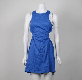 Heather Mini Dress Glassons Blue Linen Mini Dress BNWT