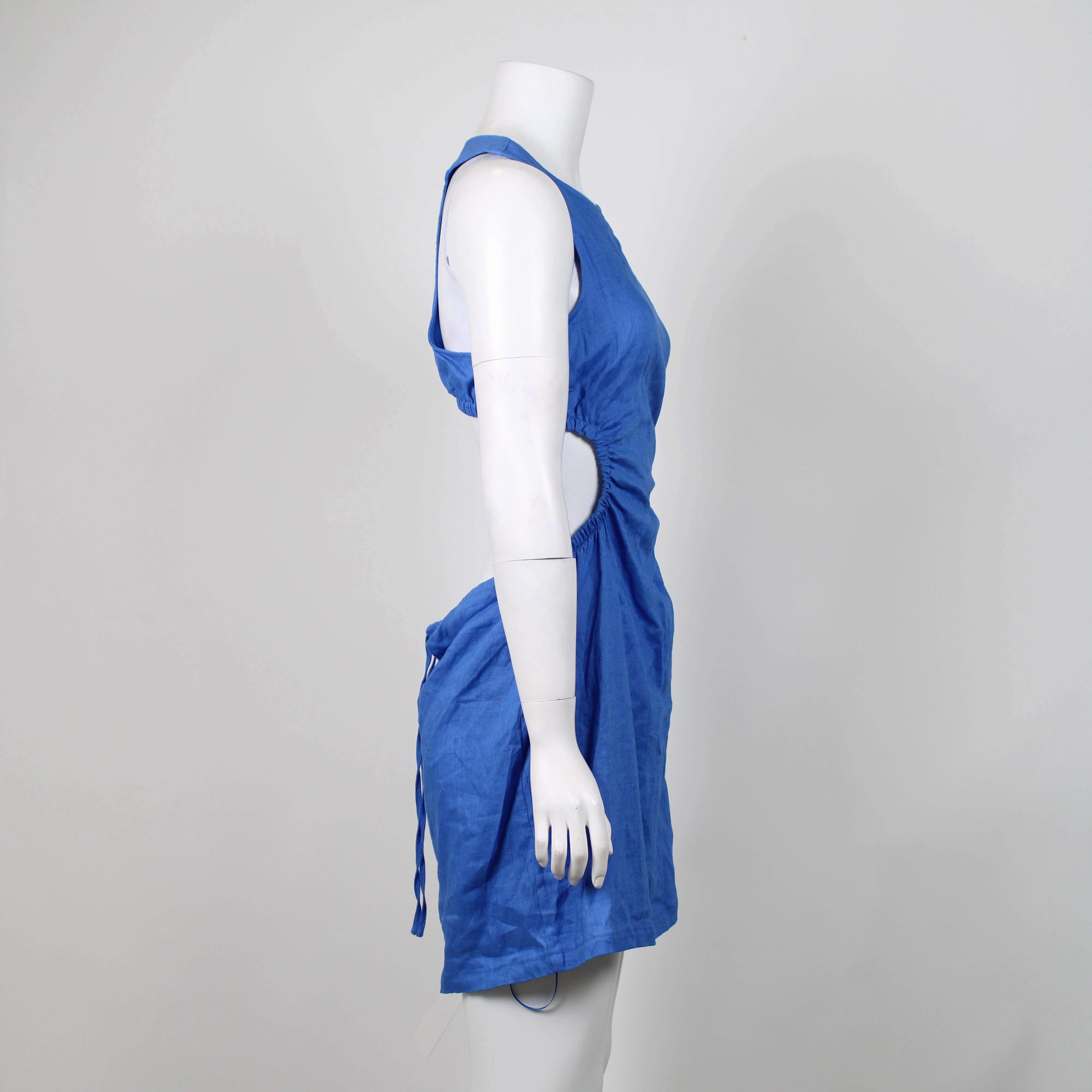 Bow Shoulder Denim Mini Dress Glassons Blue Linen Mini Dress BNWT