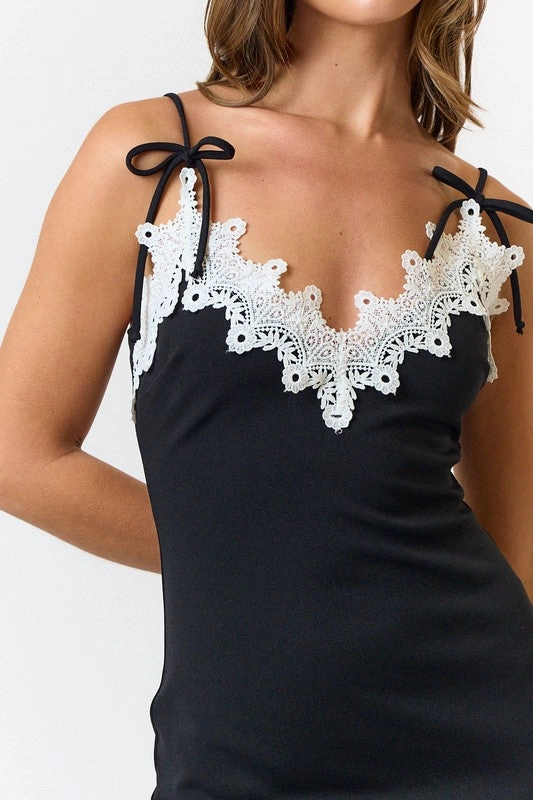 Casual Mini Dress With Sleeves Tie The Night Mini Dress